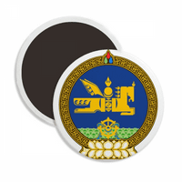 Mongolia National Emblem Round Ceracs Хладилник Магнит Декорация