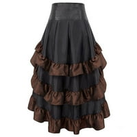Дамска винтидж готическа пола с висока талия с висока ниска разрошена пола стимпанк кекс пола вечерна парти рокля