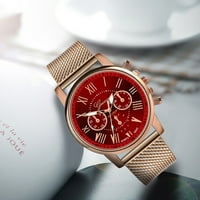Exywaves женски часовник Quartz Sport Военни неръждаема стомана Цифър кожена група часовници за китки за часовници